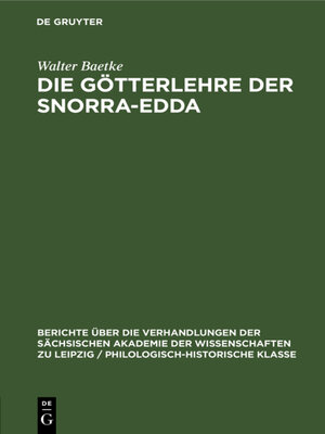 cover image of Die Götterlehre der Snorra-Edda